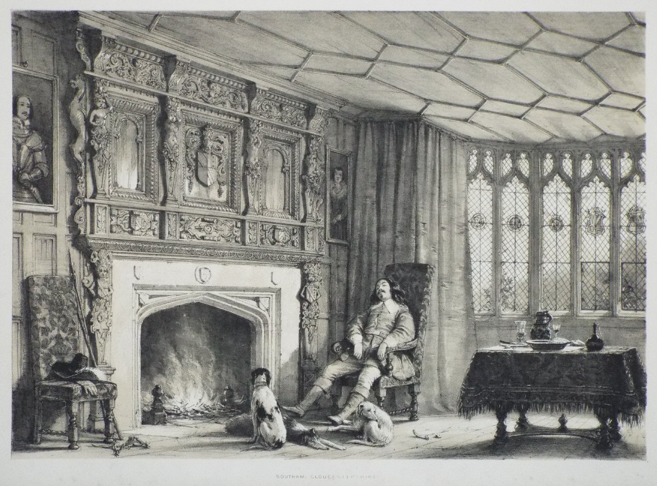 Lithograph - Southam, Gloucestershire. - Nash